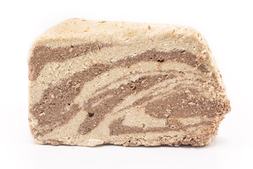  Piece of halva isolated on white