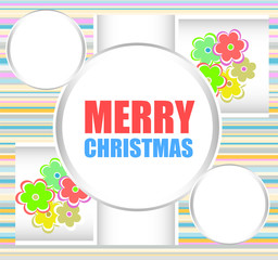 Merry Christmas and Happy New Year lettering Greeting Card. Vector illustration