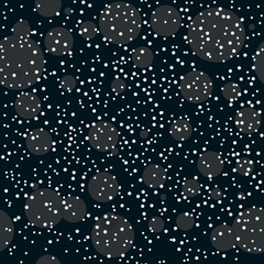 Winter seamless pattern with snowflakes in the sky