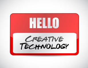 creative technology name tag sign concept