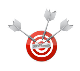 creative technology red target sign concept