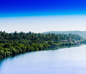 Obraz premium Horizontal Indian jungle beach landscape background backdrop
