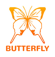 Vector yellow color butterfly icon illustration