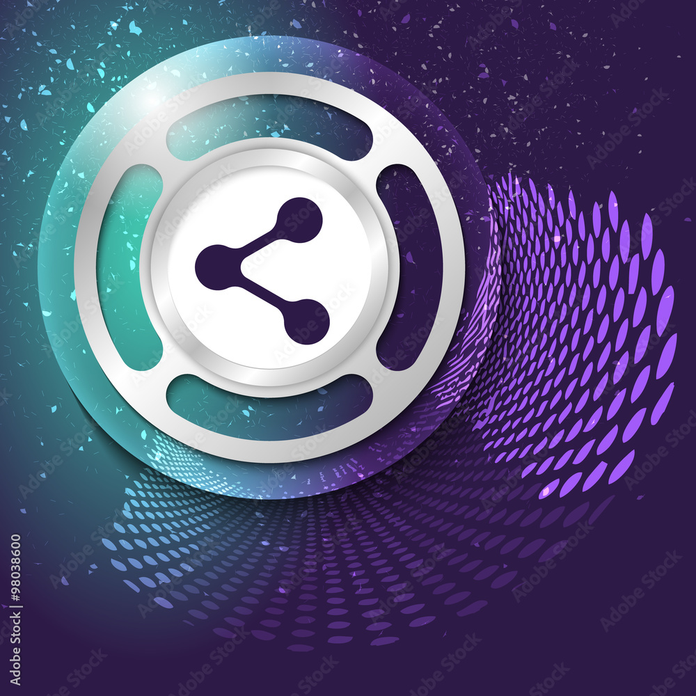 Aufkleber vector abstract background with scratches and bubble with share