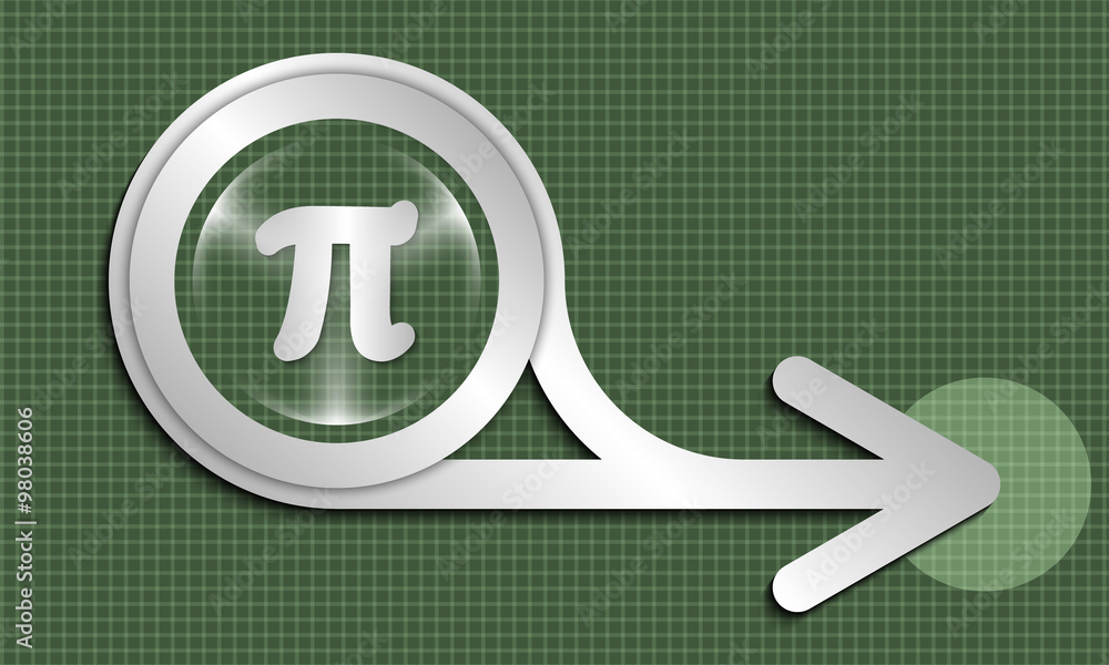 Poster Silver abstract arrow and  transparent pi icon