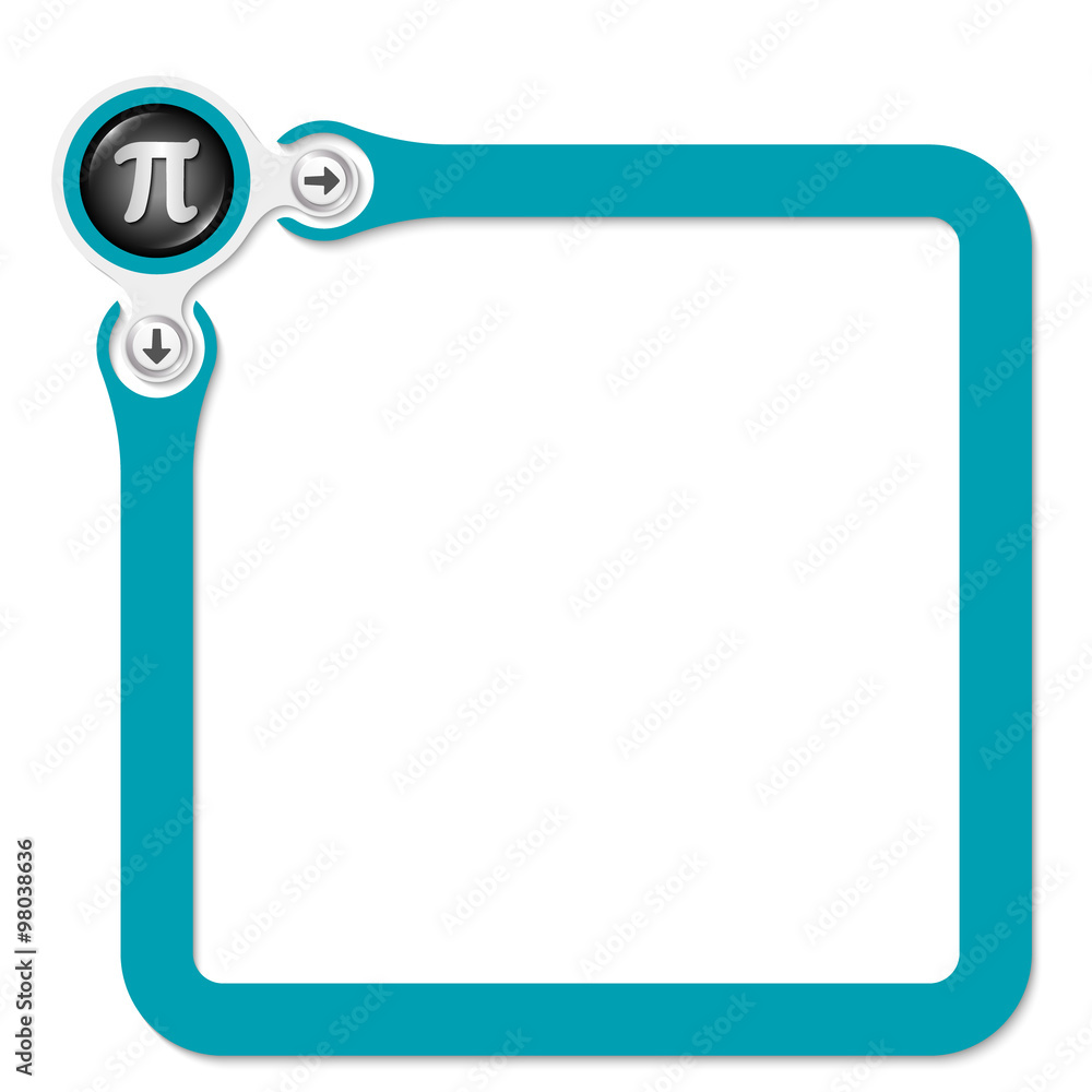Poster green frame for your text and pi symbol