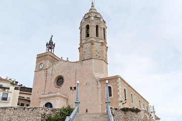 Fototapeta na wymiar Sitges - Church of St. Bartholomew and Santa Tecla