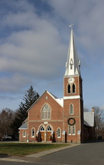 Fototapeta na wymiar St Paul United Church in Ormstown (formerly Presbyterian) 1869