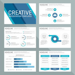 Vector template for multipurpose presentation slides with graphs and charts