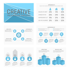 Vector template for multipurpose presentation slides with graphs and charts