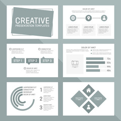 Vector template for multipurpose presentation slides with graphs and charts