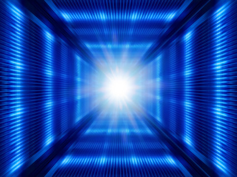 futuristic light in tunnel