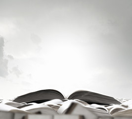 One of many opened books