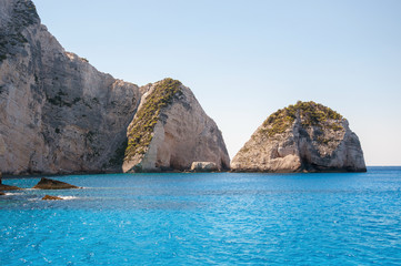 Fototapeta premium Beautiful cliff coast of Zakynthos Island