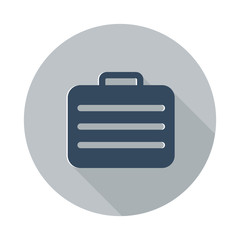 Obraz premium Flat Travel Case icon with long shadow on grey circle