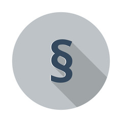 Flat Paragraph icon with long shadow on grey circle