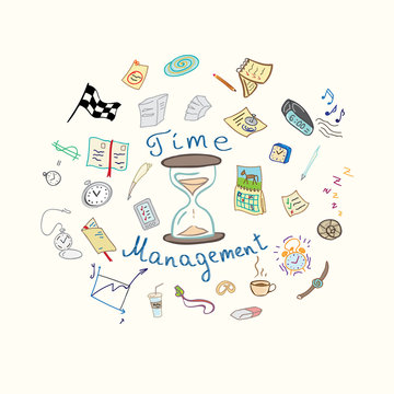 Vector time management illustration