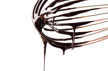 Wire whisk with chocolate sauce,cooking bakery
