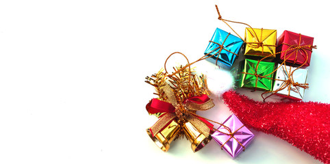 Christmas gift box isolated on white background with clipping path.