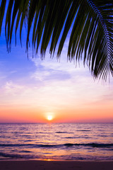 sunset and beach.  Beautiful sunset above the sea