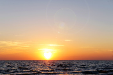 Sunset on the summer beach