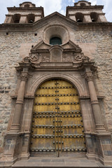 Doors of the historic Iglesia de la Compania, Cusco. Peru