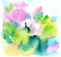colored watercolor stains, spot, flowers, abstract background