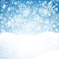 Winter background with snow. Christmas snow banner. Vector