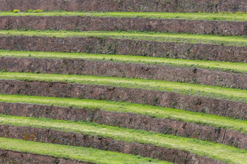 Round agricultural terraces of Incas in Sacred Valley, Peru