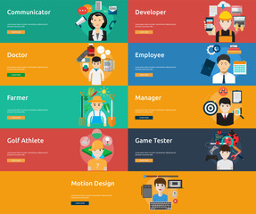 Human Profession Banner Set