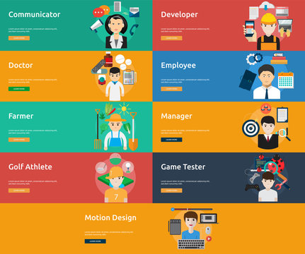 Human Profession Banner Set