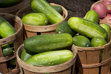Basket of pickles and cucumbers