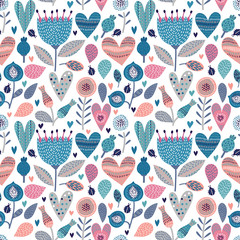 Romantic floral seamless pattern