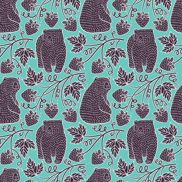 Fototapeta Bears seamless pattern