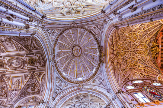 Cathedral Ceiiing Dome Mezquita Cordoba Spain