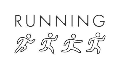 Line running logo and symbol. Vector sport icon