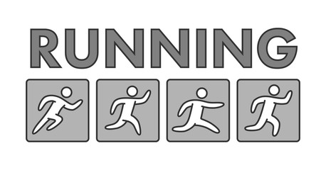 Line running logo and symbol. Vector sport icon