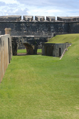 Fototapeta na wymiar Architecture detail of Fort El Morro (Castillo San Felipe del Morro) in San Juan, Puerto Rico.