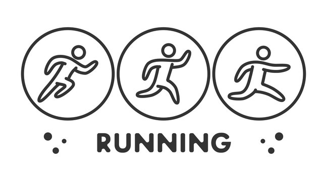 Line running logo and symbol. Vector sport icon