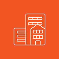 Residential buildings line icon.