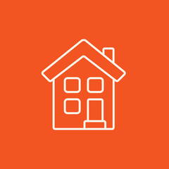 Two storey detached house line icon.