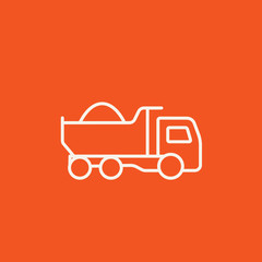 Dump truck line icon.