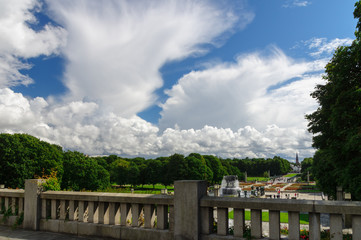 Overview on Frogner park, Oslo, Norway