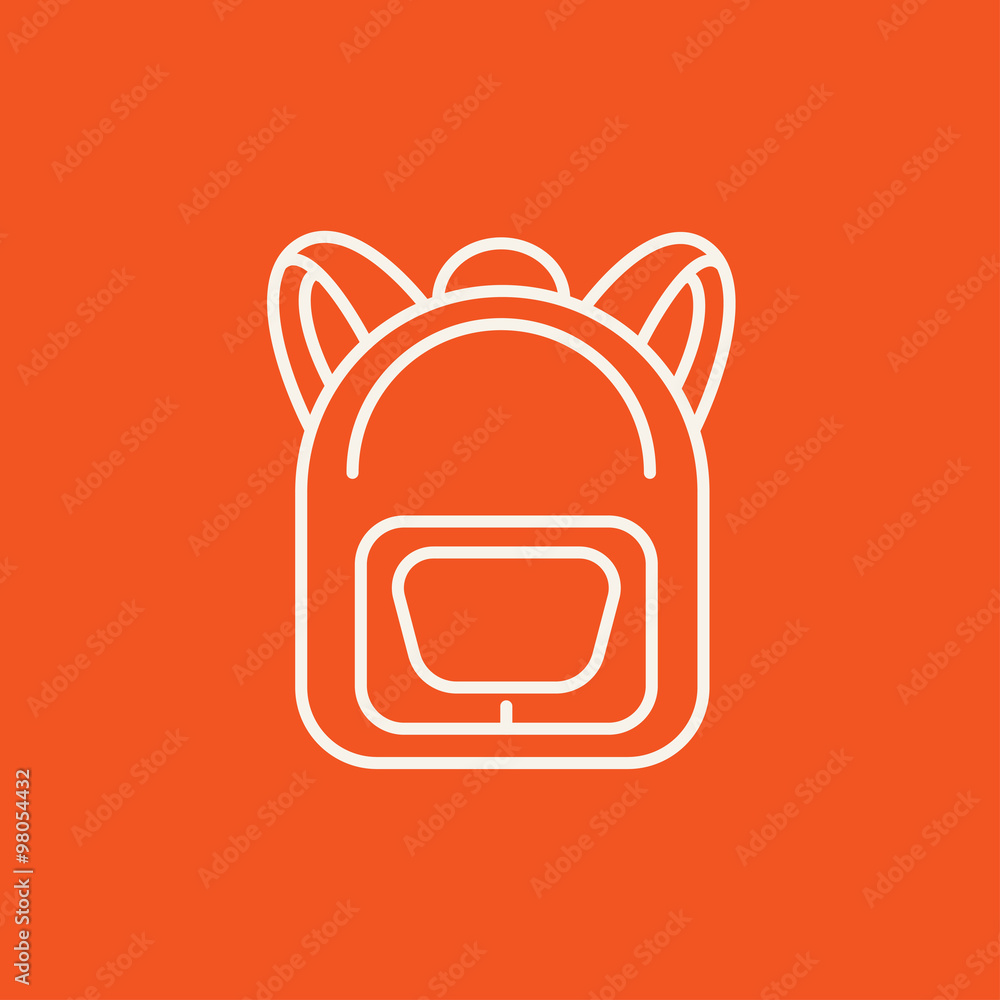 Wall mural backpack line icon.