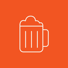 Mug of beer line icon.