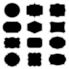 
Blank frame and label mega set. Vector illustration