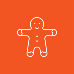 Gingerbread man line icon.