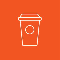 Disposable cup line icon.