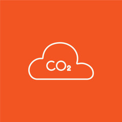 CO2 sign in cloud line icon.