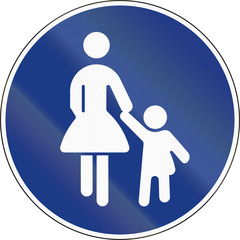 Slovenia road sign - Beginning of footpath